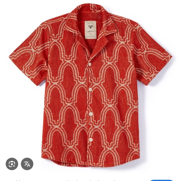 NWT OAS Marrakech Arch Cuba Terry Shirt Size Large Short Sleeve Button Down - Picture 1 of 6